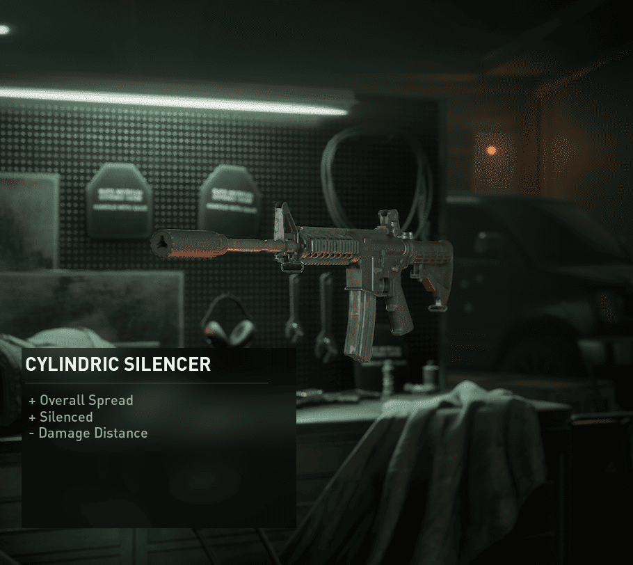 Cylindrical silencer in best Stealth build in Payday 3.