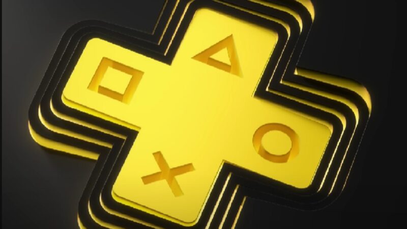 PS Plus logo against black background