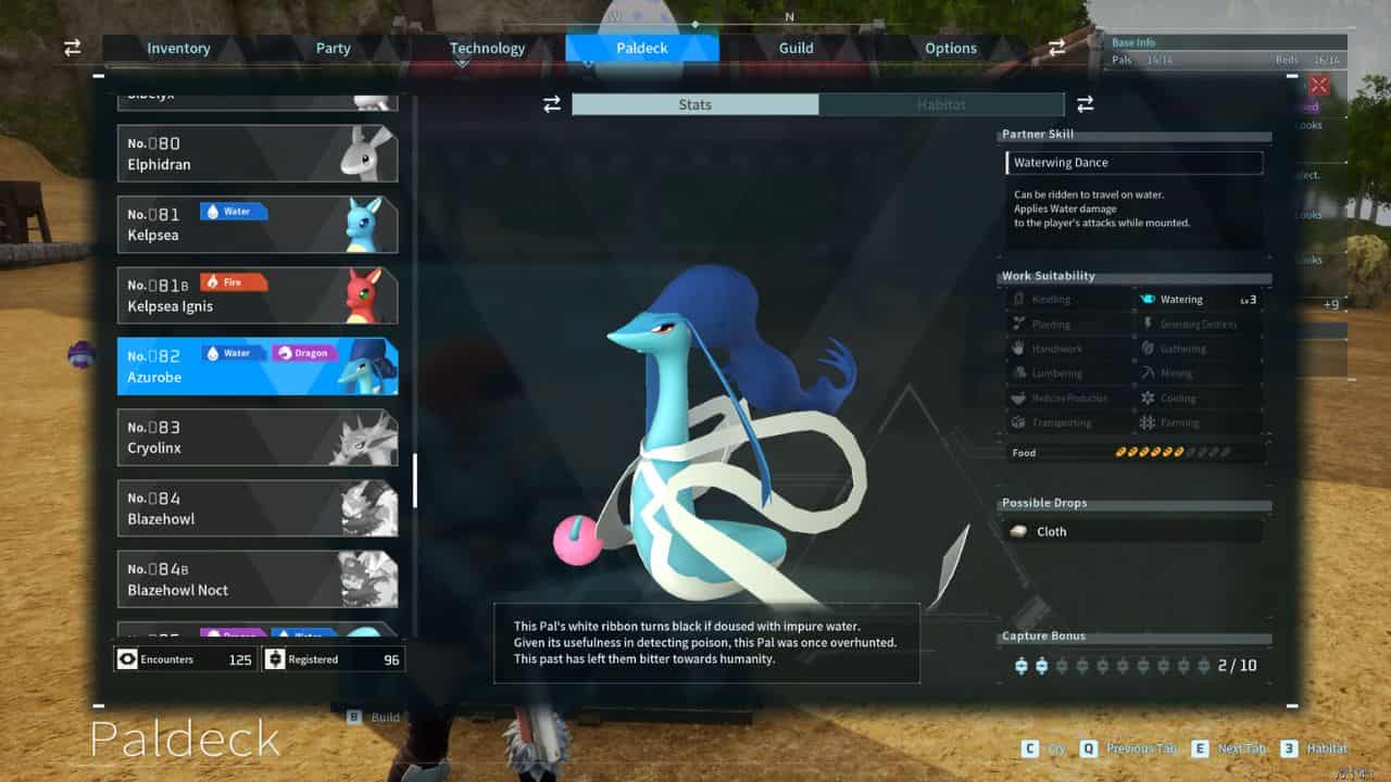 Azurobe Palworld – Azurobe spawn location, weaknesses, item drops, and breeding combinations