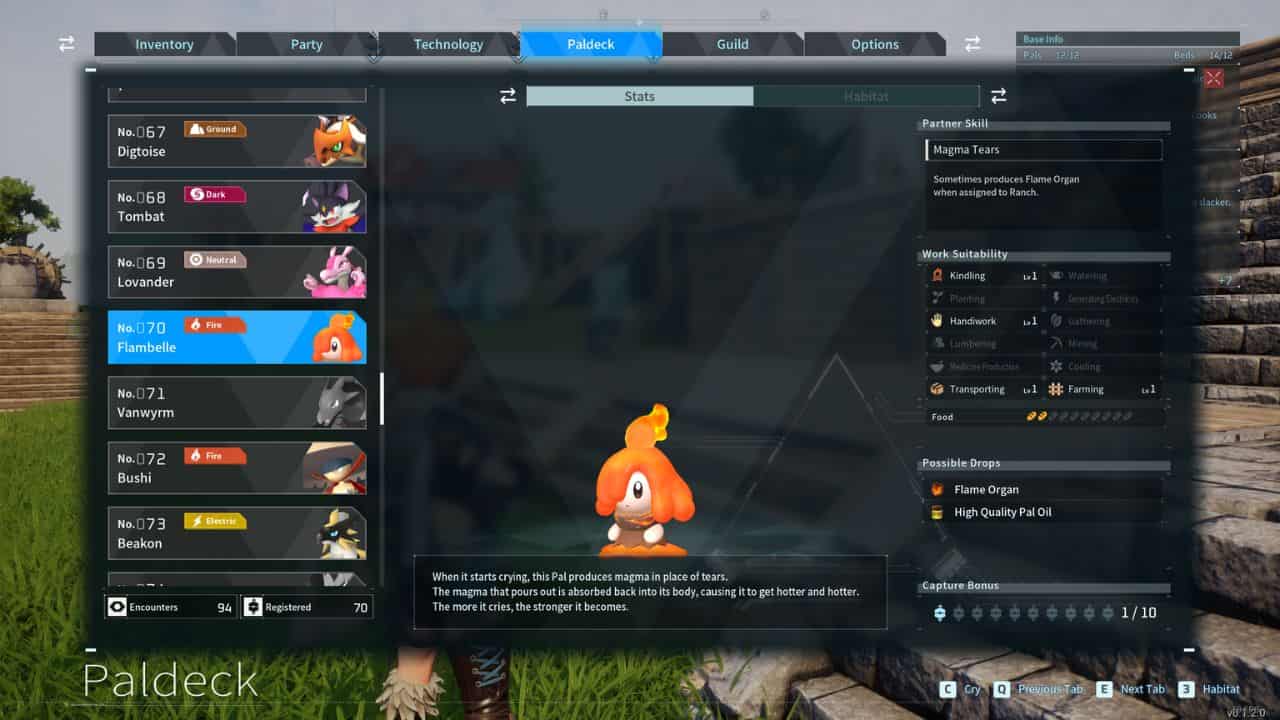 A screenshot of a game screen showing various items with your best farming pals.