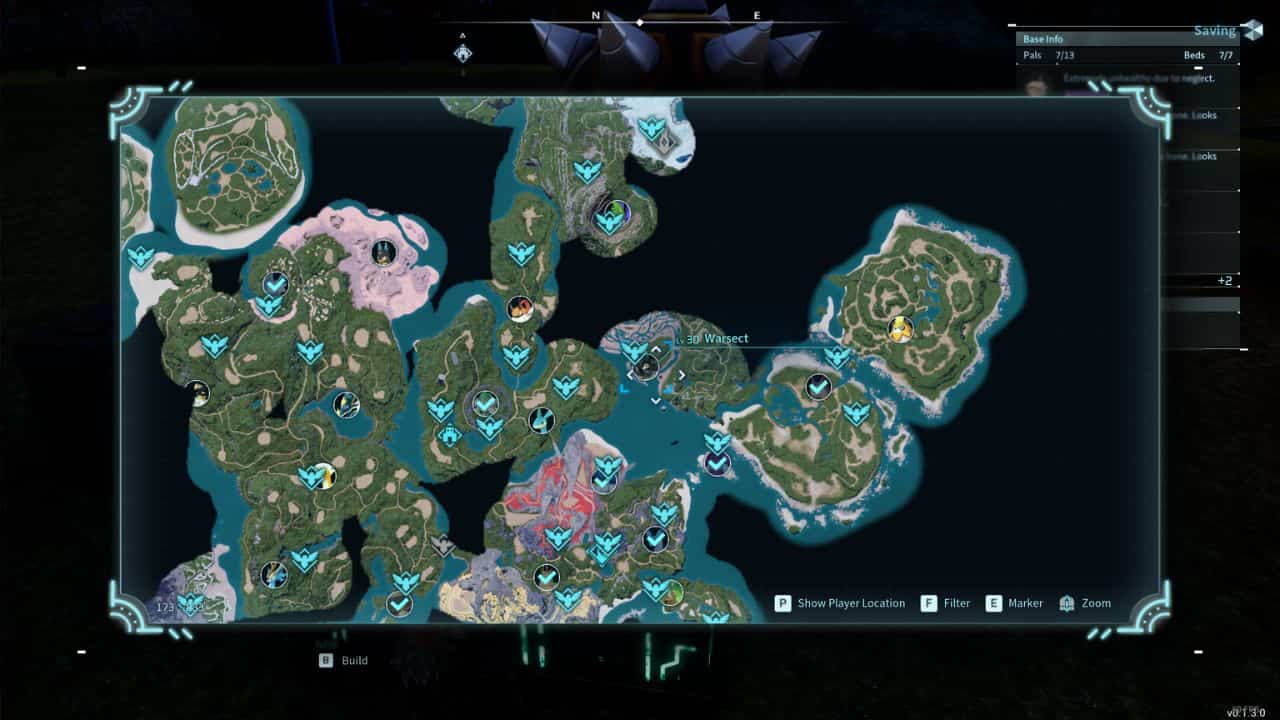 A screenshot of a map displaying the location to acquire the highly sought-after item "warsect" in the video game.