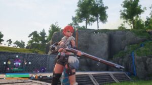 A woman brandishing a gun in a video game, featured in the best weapons tier list.
