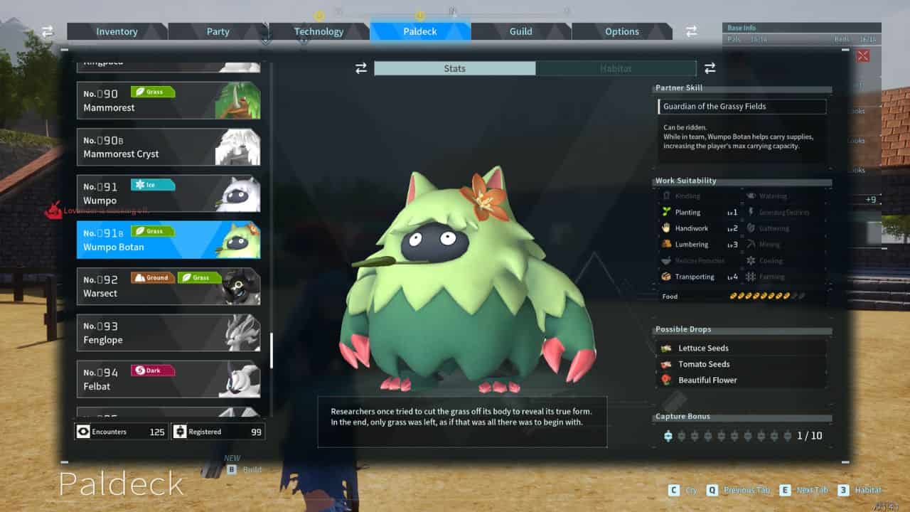 Wumpo Botan Palworld – Wumpo Botan spawn location, weaknesses, item drops, and breeding combinations