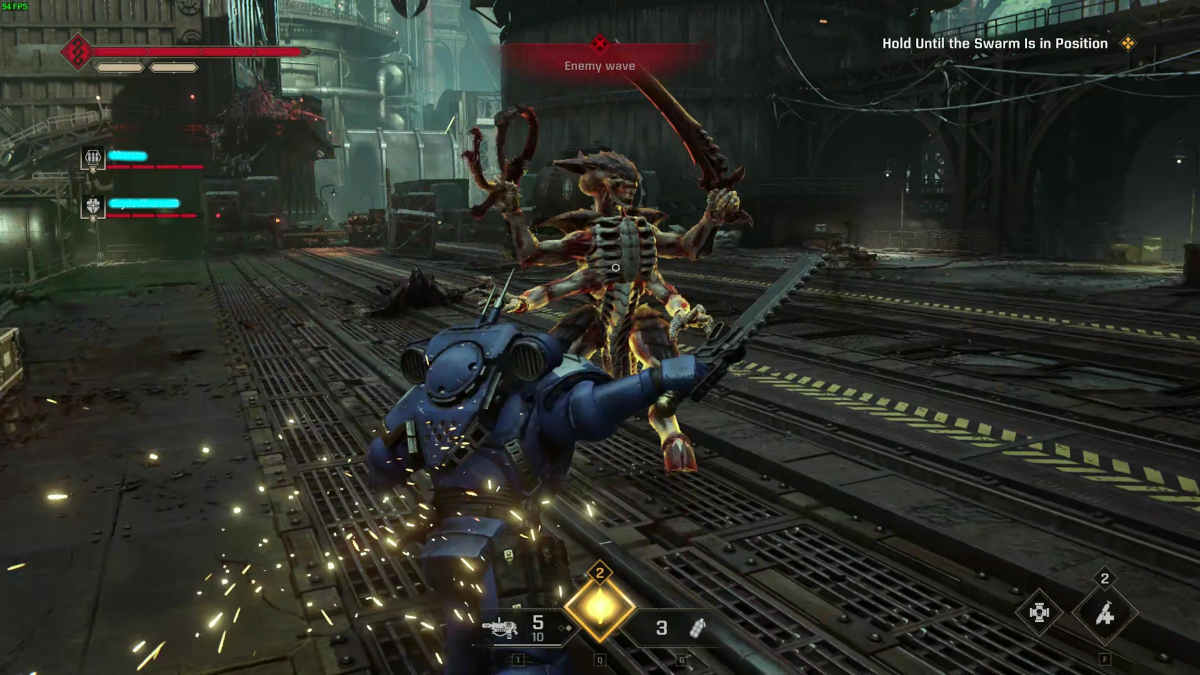 Picture of a Tyranid warrior being parried in Space Marine 2.