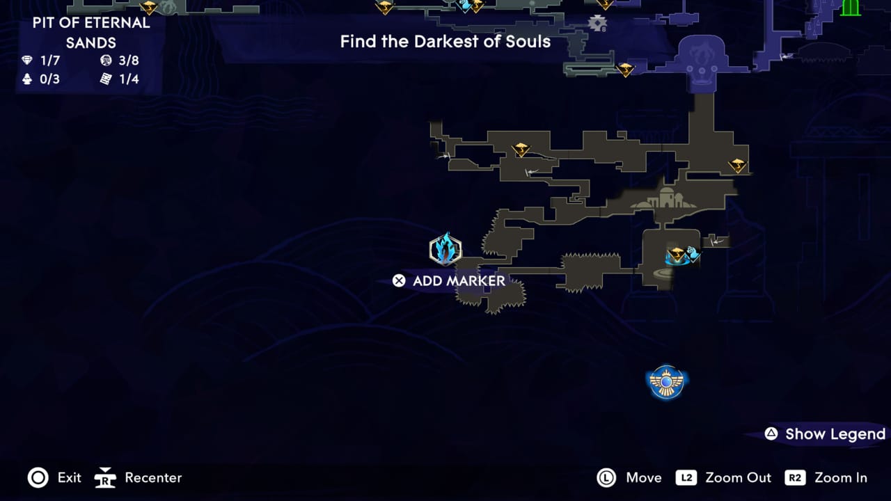 A screenshot of a map showing the location of Prince of Persia's Lost Crown.
