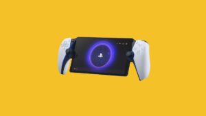 playstation portal on a yellow background