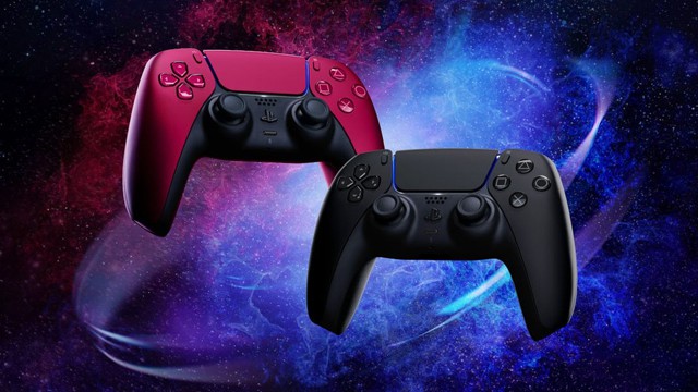 PS5 Midnight Black & Cosmic Red controllers