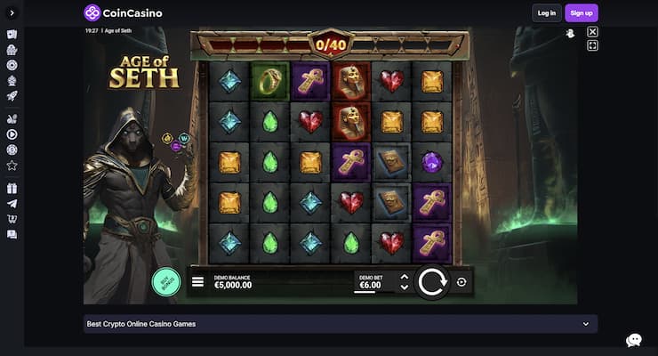 Playing Age of Seth at Coin Casino