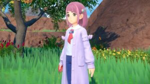 Pokemon-Scarlet-Violet-Lacey-Elite-Trial-Lacey-Standing-In-Field