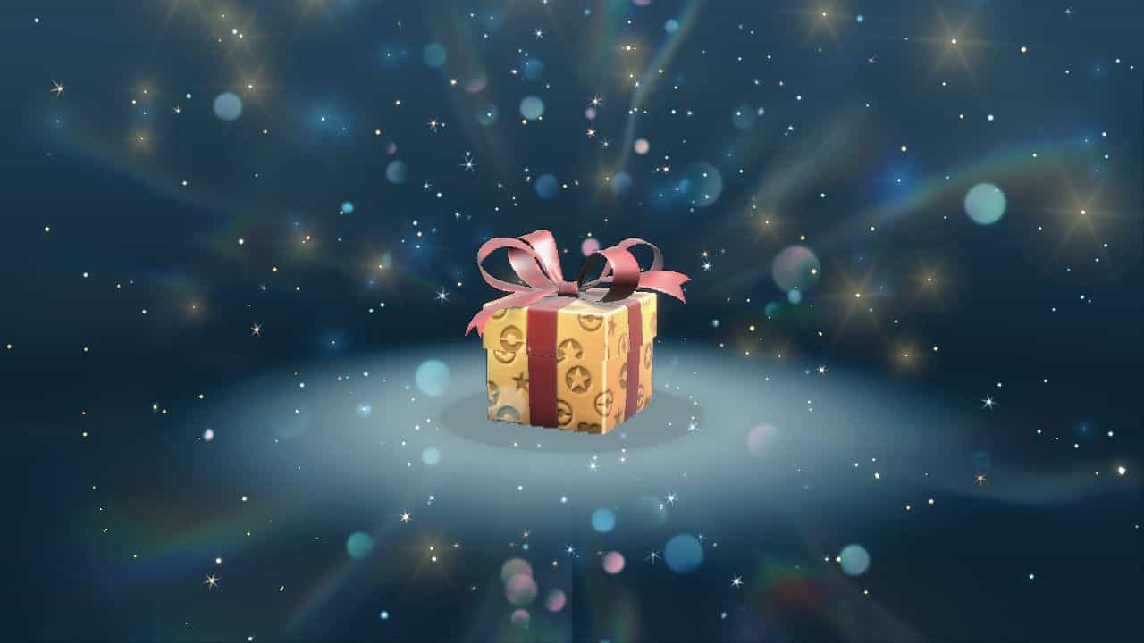 An image of a gift box in a dark background showcasing the TM223 Gift.