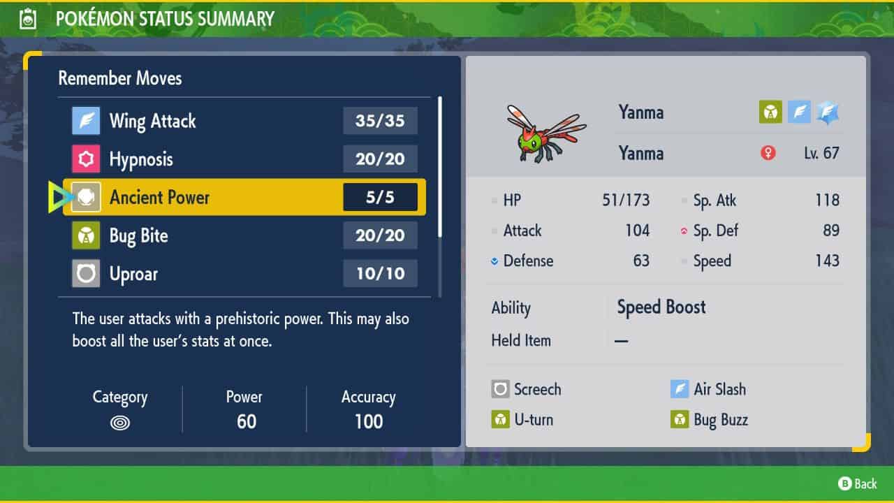 Pokemon-Scarlet-and-Violet-Evolve-Yanma-Moves-Page