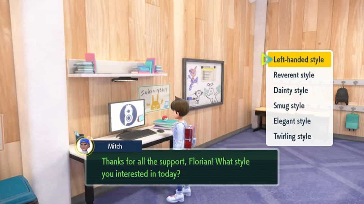 A screenshot of a classroom in the Pokemon Indigo video game.