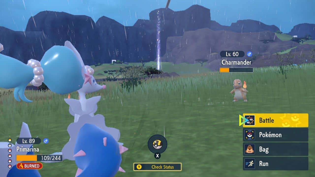 Pokemon-Scarlet-and-Violet-Indigo-Disk-Catch-Charmander-Player-Battling-Charmander