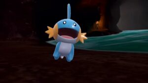 Pokemon-Scarlet-and-Violet-Indigo-Disk-DLC-How-To-Buy-Mudkip-Jumpin-In-Air
