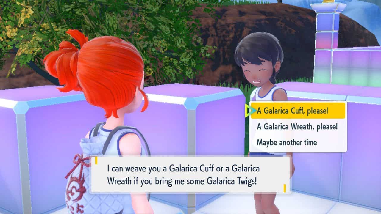 Pokemon-Scarlet-and-Violet-Indigo-Disk-Evolve-Galarian-Slowpoke-NPC-Creating-Galarica-Twig-Items