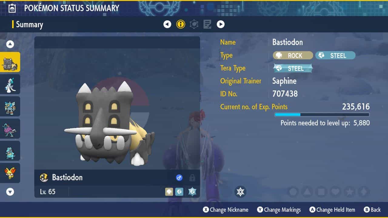 Pokemon-Scarlet-and-Violet-Indigo-Disk-Fossil-Pokemon-Bastiodon-summary