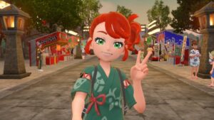 Pokemon-Scarlet-and-Violet-Teal-Mask-Get-Clothes-Player-At-Festival