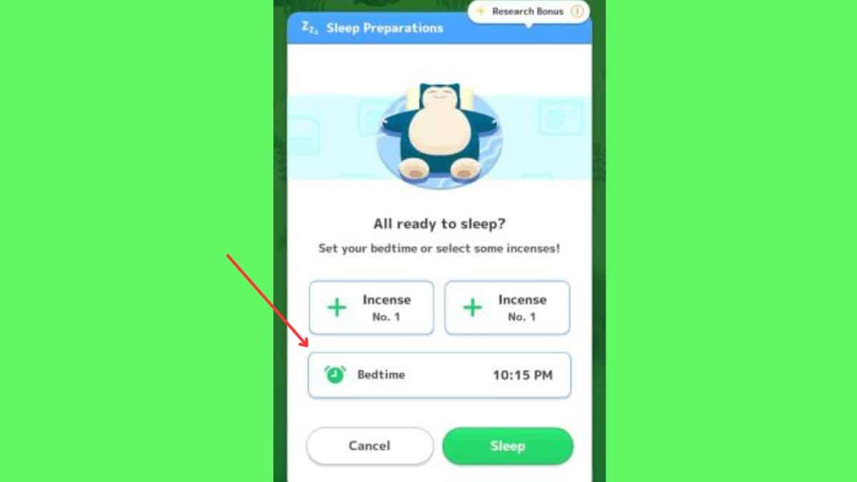 A phone screen displaying a payment option on the screen while also providing information on how to change bedtime.
