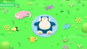 Pokemon-Sleep-Connect-to-Pokemon-Go-Snorlax-Sleeping-in-Field-With-Pokemon-Group