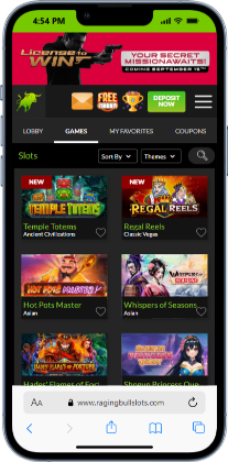 raging bull offshore casinos slots