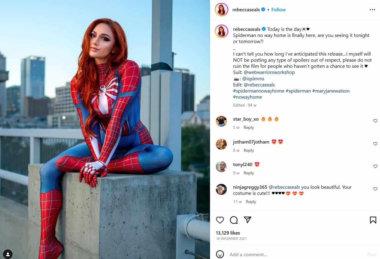 Rebecca Seals Mary Jane Spider-Woman cosplay