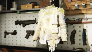 Repair Once Human: a piece of armour on a workbench.