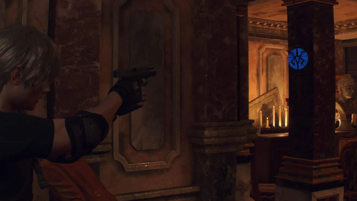 Resident Evil 4 Remake Grand Hall gallery medallion