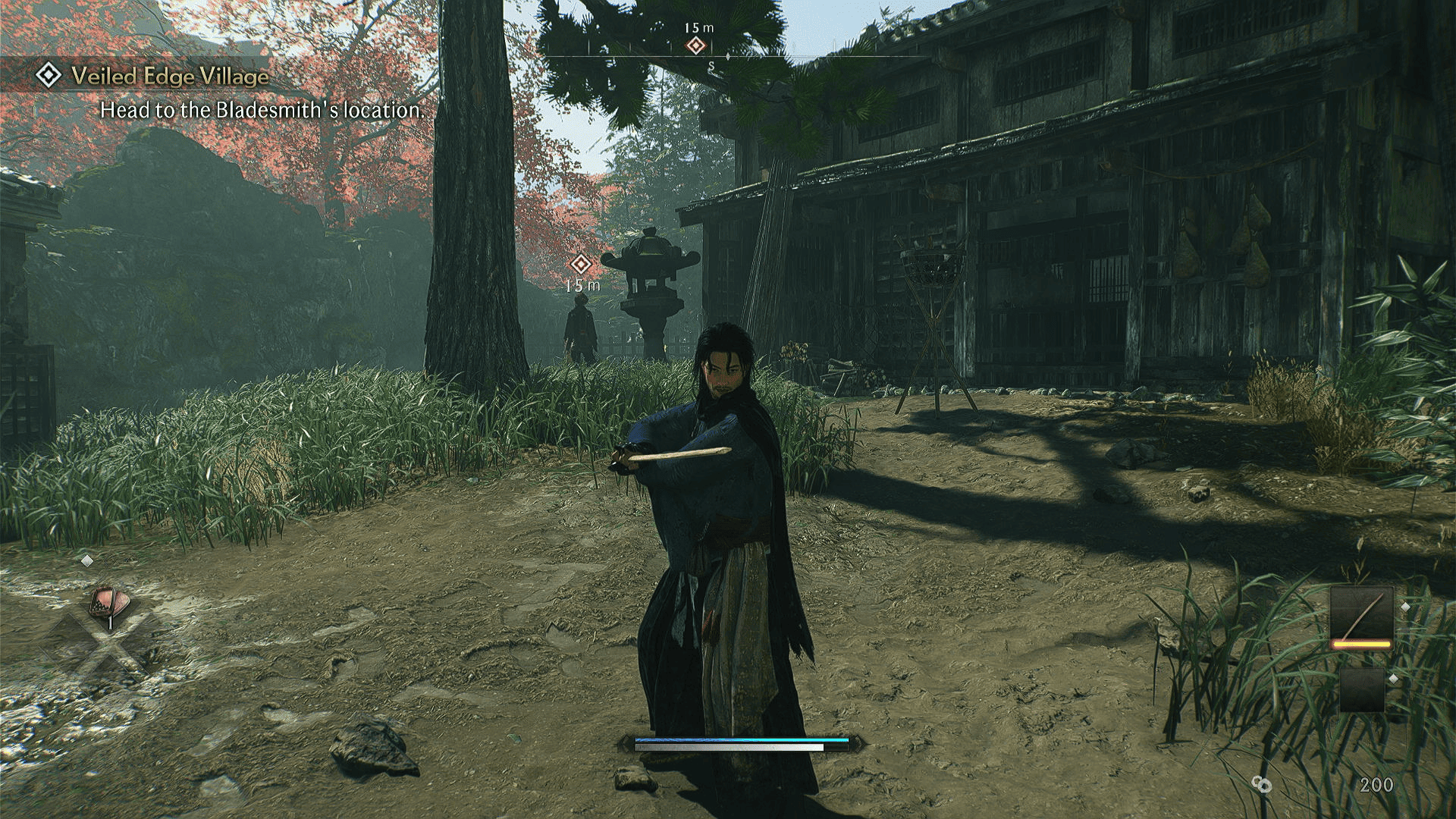 Rise of the Ronin review - character stands readying a weapon