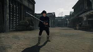 Rise of the Ronin how to get skill points and skill trees - our character stands with their sword ready.