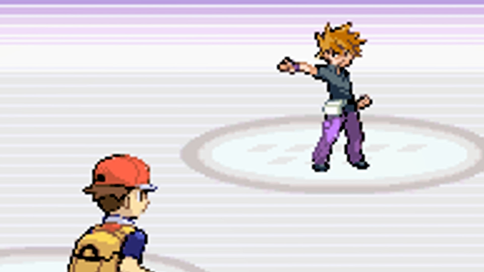 Trainer battling rival in Pokémon FireRed and LeafGreen
