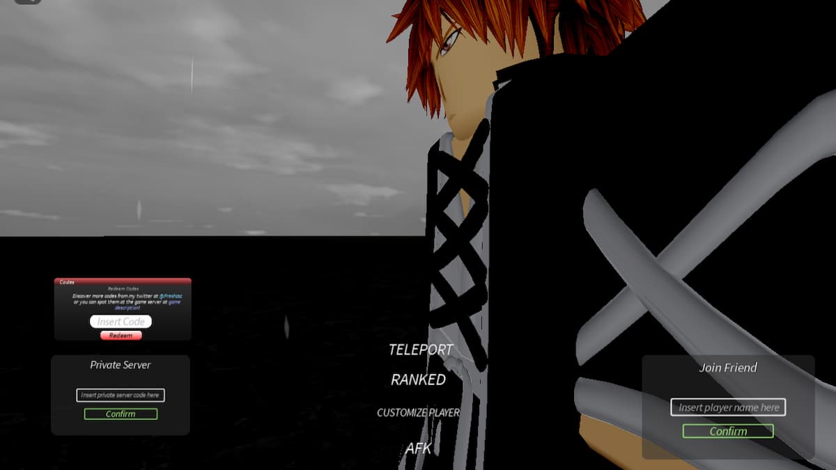 Project Mugetsu codes: Roblox Project Mugetsu codes redemption screen