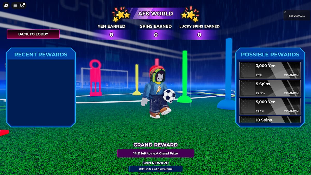 A Project Blue Lock Roblox character kicking the ball in the AFK World.