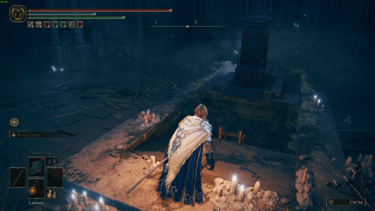 Elden Ring Shadow of the Erdtree Count Ymir: throne in the Cathedral of Manus Metyr.