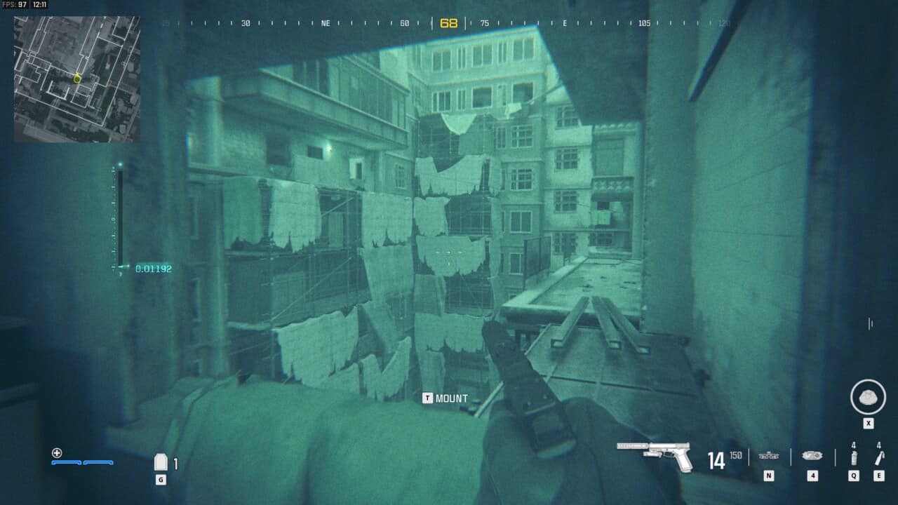 Modern Warfare 3 Highrise: courtyard of the Konni highrise base.