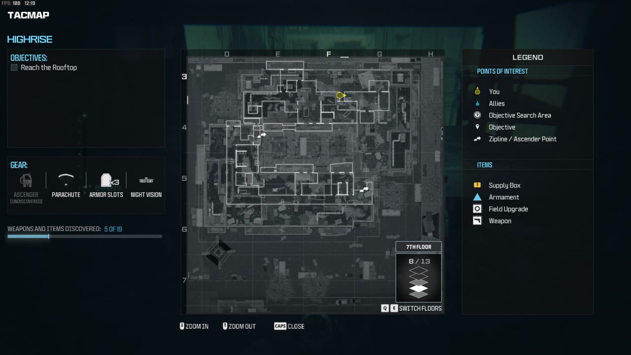 Modern Warfare 3 Highrise: ascender location on the map.