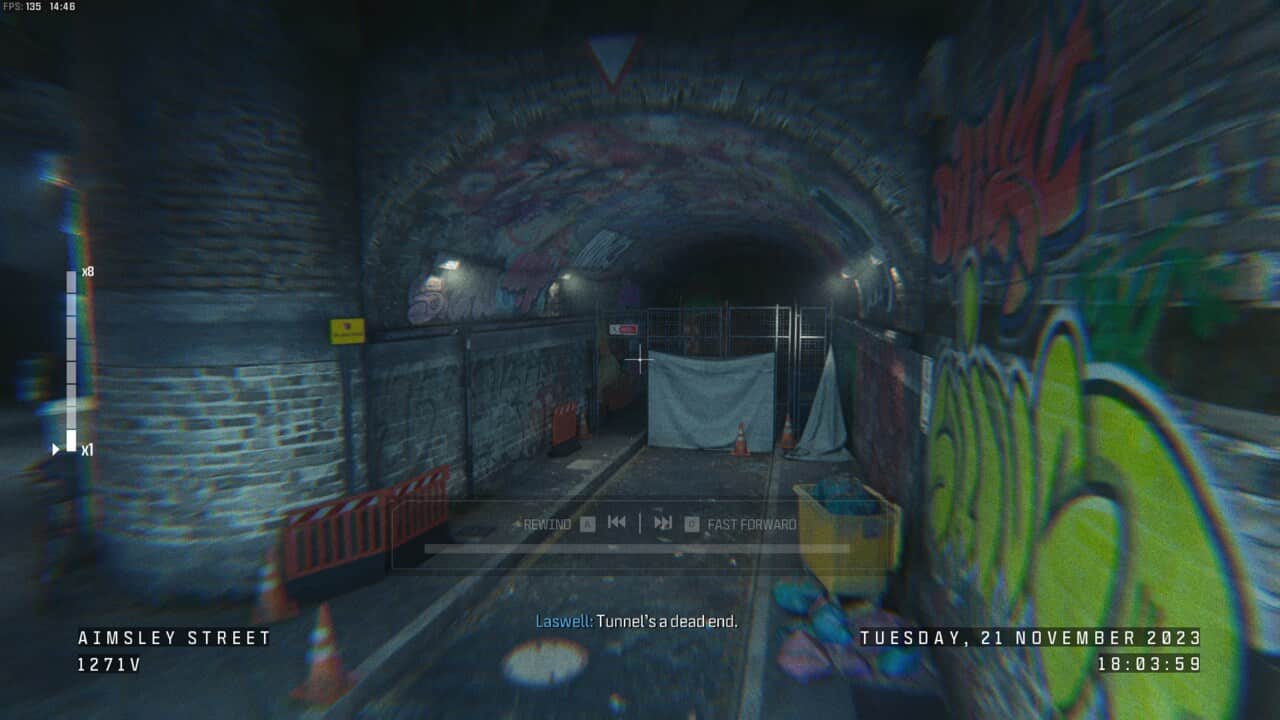 Modern Warfare 3 Trojan Horse: pedestrian tunnel viewed from CCTV camera.