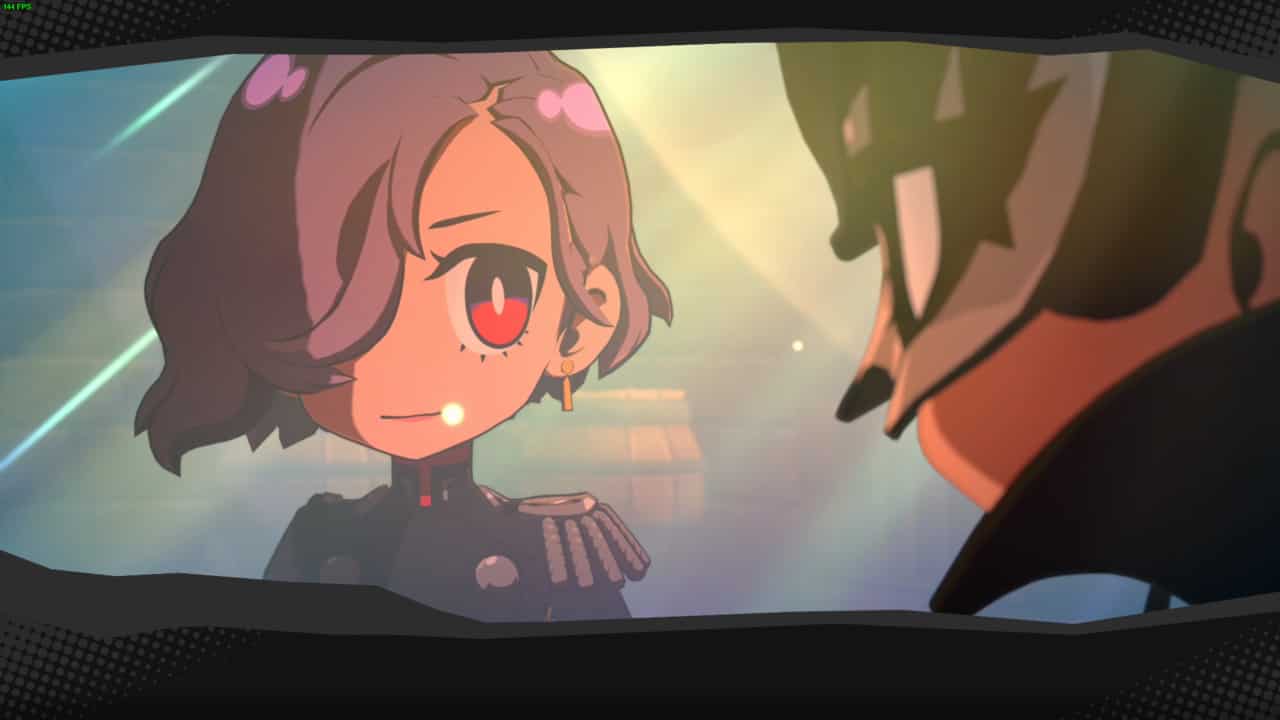 Persona 5 Tactica Quest 8: Erina looking at Joker.