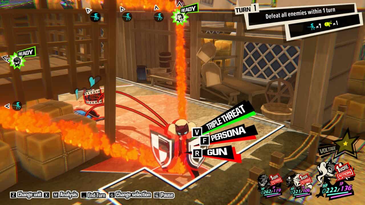 Persona 5 Tactica Quest 6: Ann gearing up for a Triple Threat.