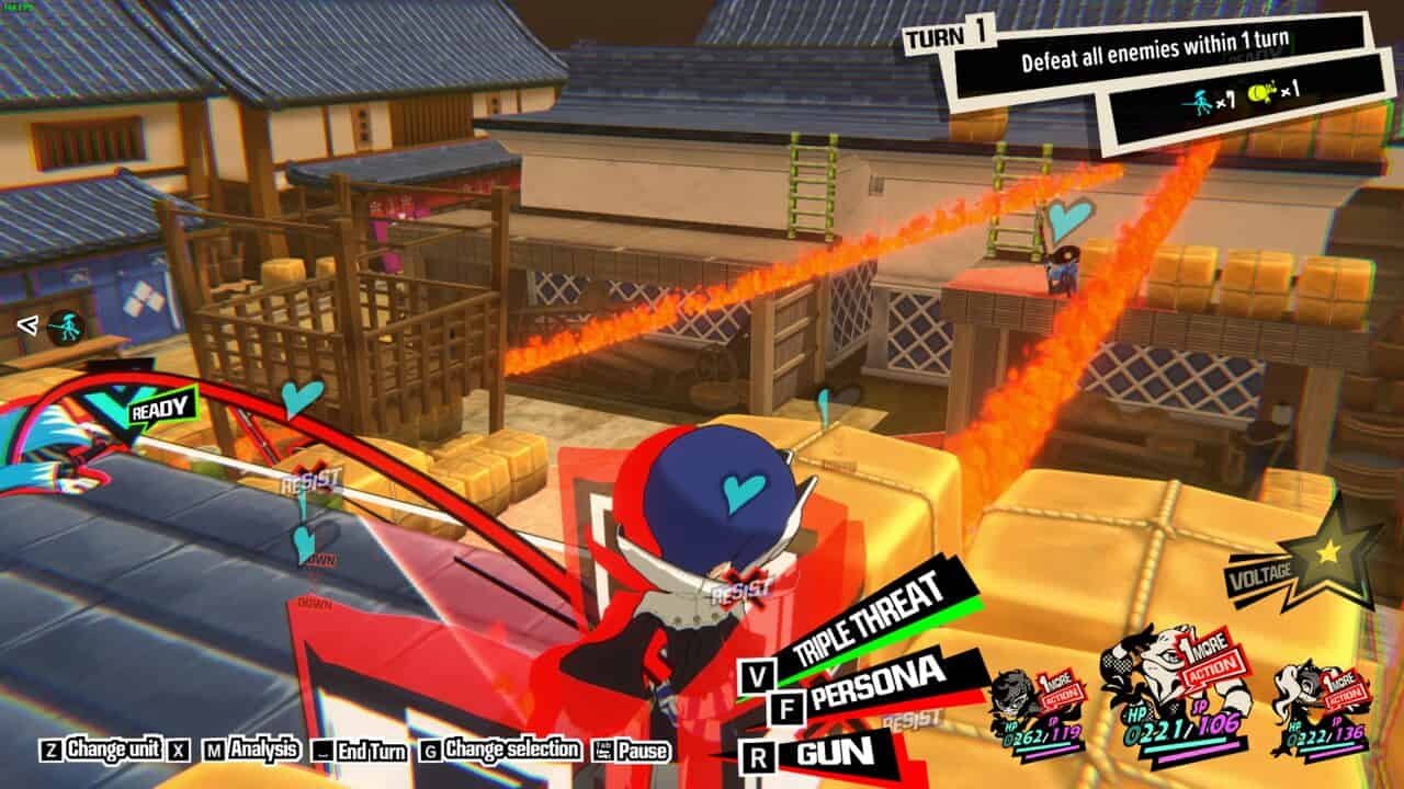 Persona 5 Tactica Quest 6: Yusuke gearing up a Triple Threat.