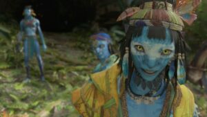 Avatar Frontiers of Pandora tips and tricks: Na'vi in yellow top facing the camera.