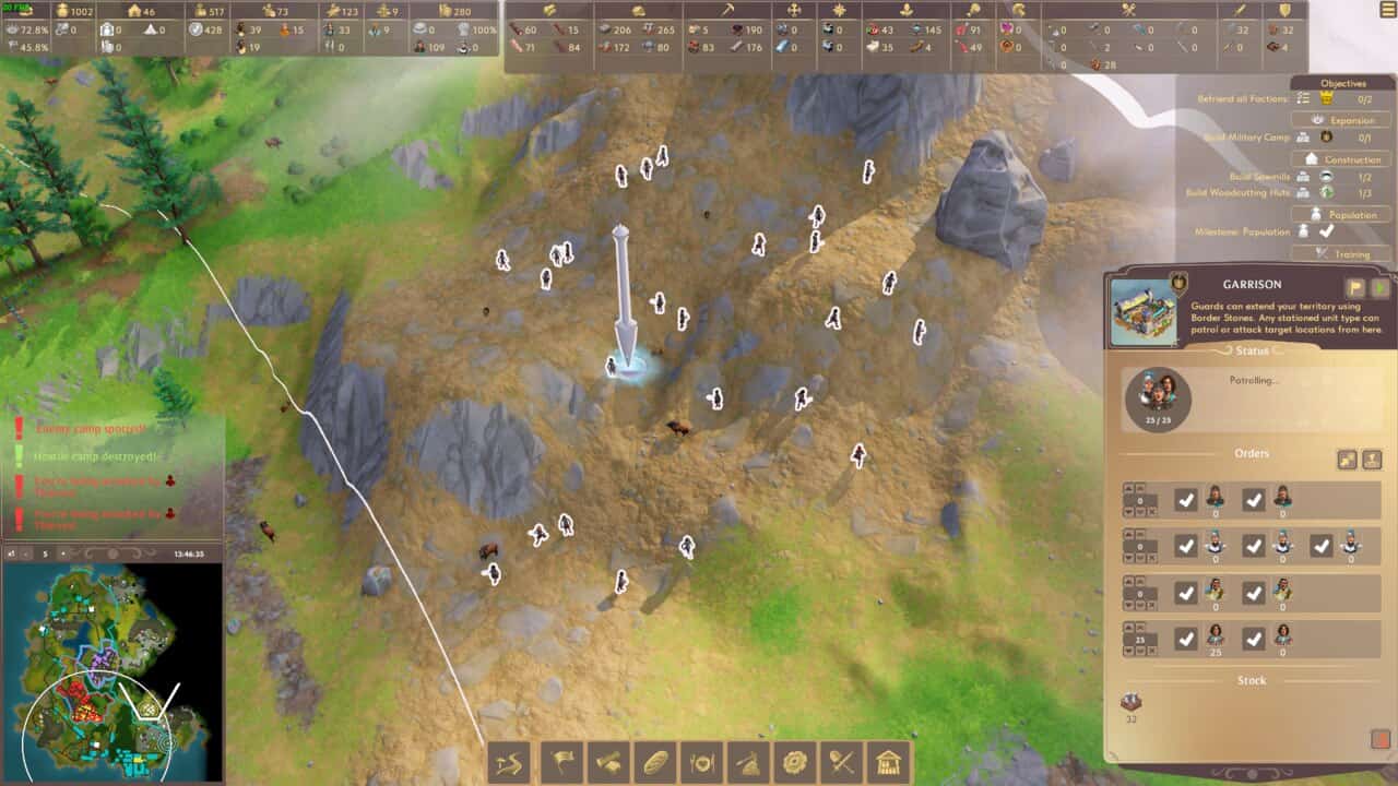 Pioneers of Pagonia werewolves spectres: a group of Fearnaughts standing where a werewolf camp once stood.