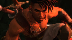 Prince of Persia The Lost Crown Lost Warriors locations: Sargon kneeling in the darkness.