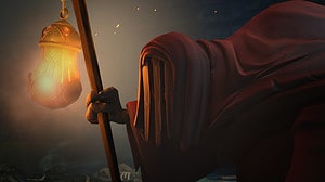 Prince of Persia The Lost Crown Undead Erlik: cloaked figure holding a lantern.