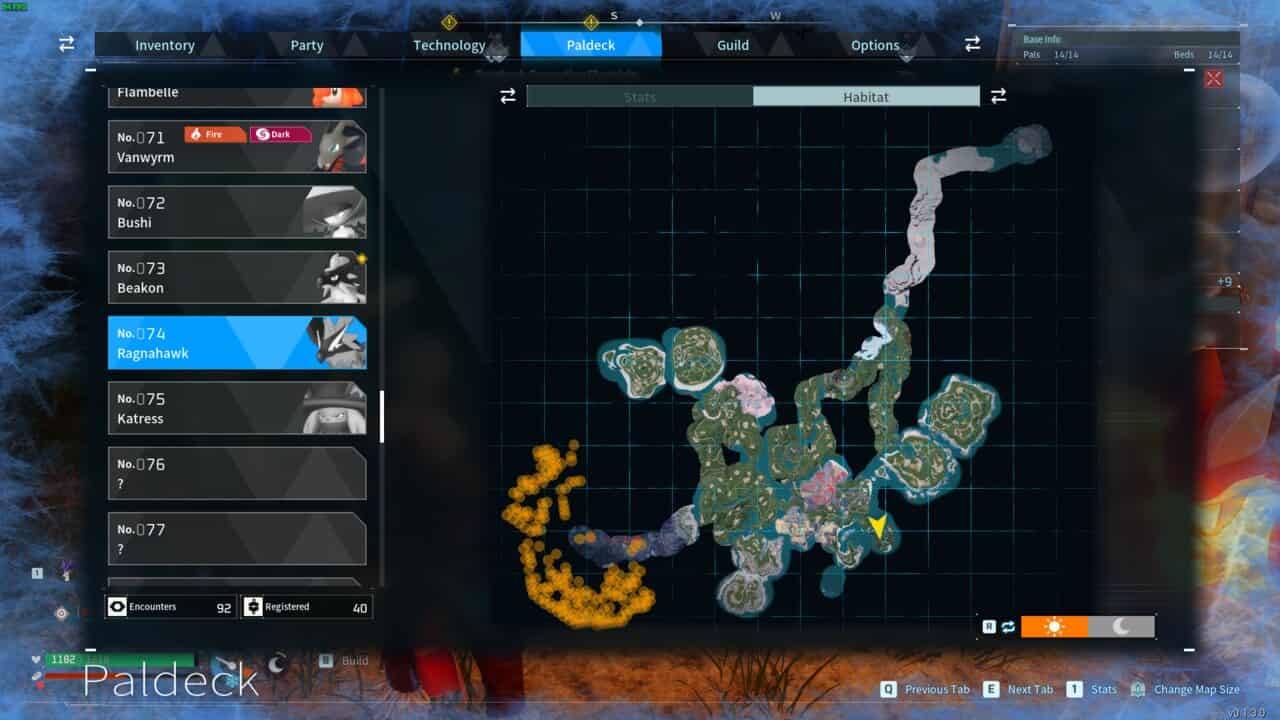 A screenshot of a map in Apex Legends showing the best fire-type pals, Best Pals for Kindling in Palworld.