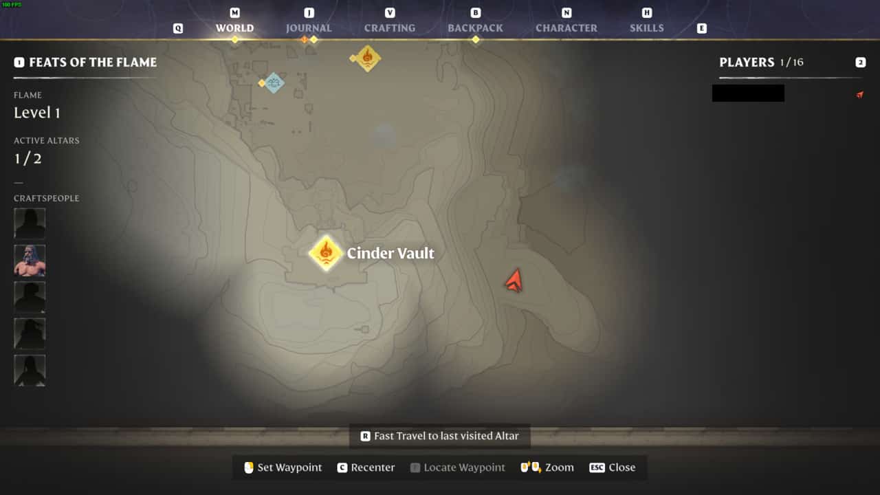 A screenshot of a map showing the location of an Enshrouded twig farm.