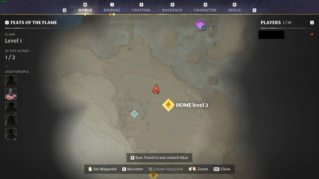 A map displaying the whereabouts of Flintstone in Enshrouded, a famous location featured in Apex Legends.