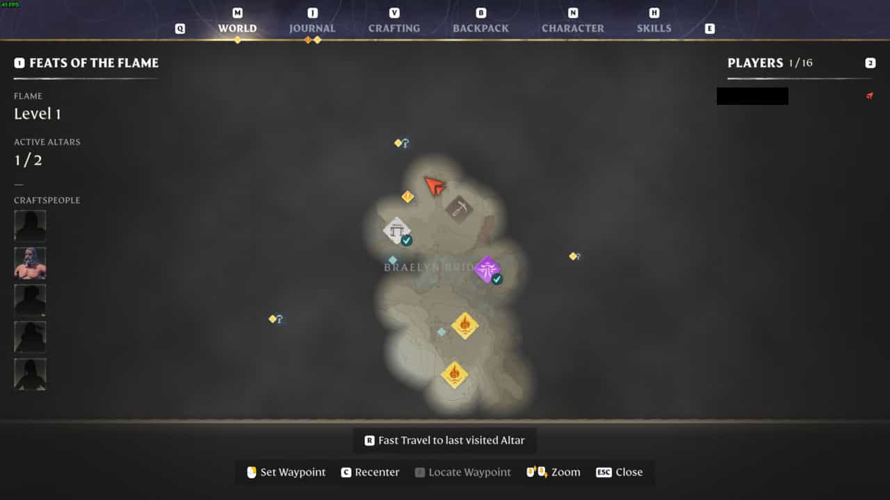 A screenshot of a map with a lot of items on it including Flintstone in Enshrouded.
