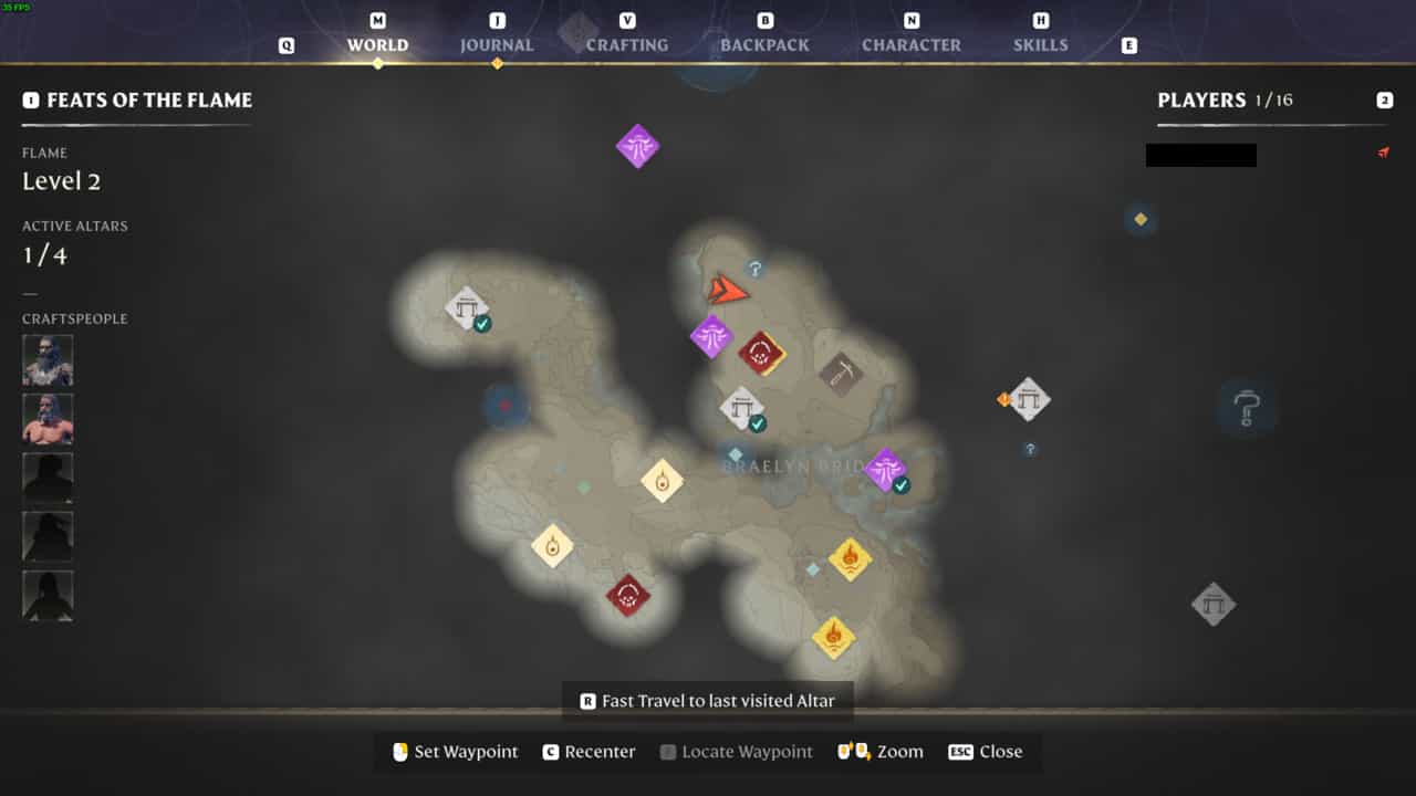 A screenshot of a map showcasing the best farm location for acquiring Resin in Enshrouded.