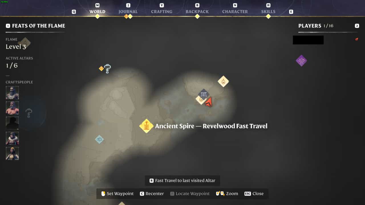A screenshot of a map with Enshrouded Clay scattered among different items.