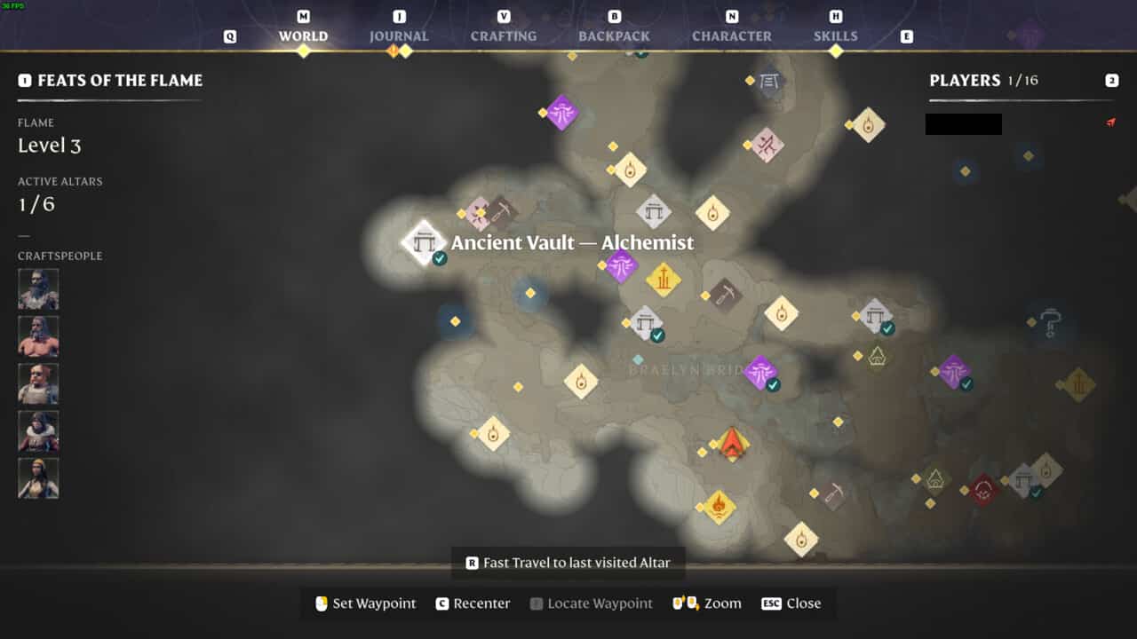 Enshrouded Goo: Ancient Vault location on the map.
